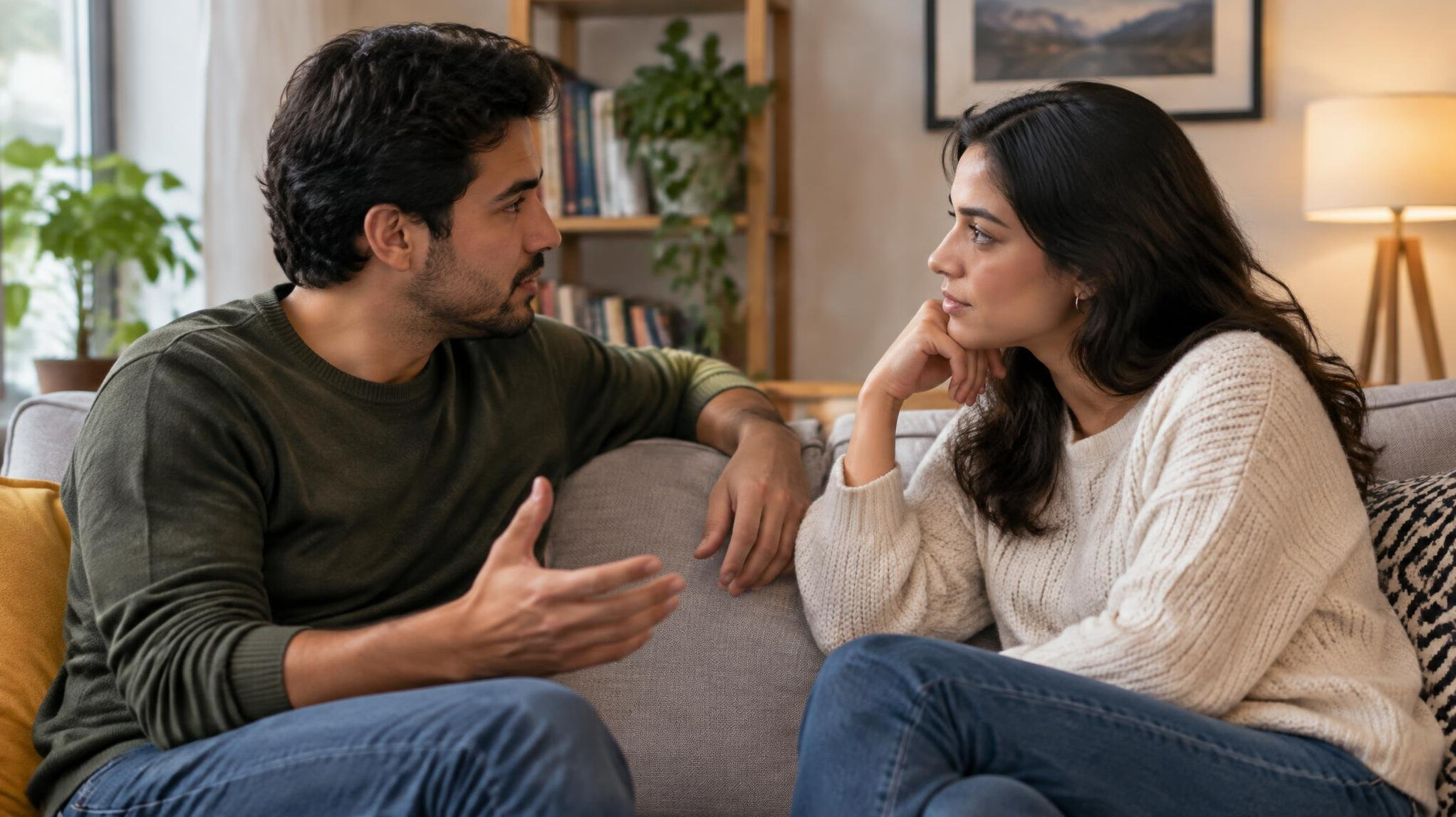 couple having deep conversation