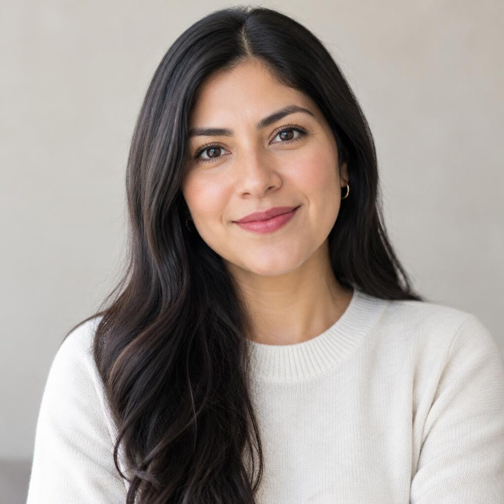 Portrait of a young Mexican woman with long hair
