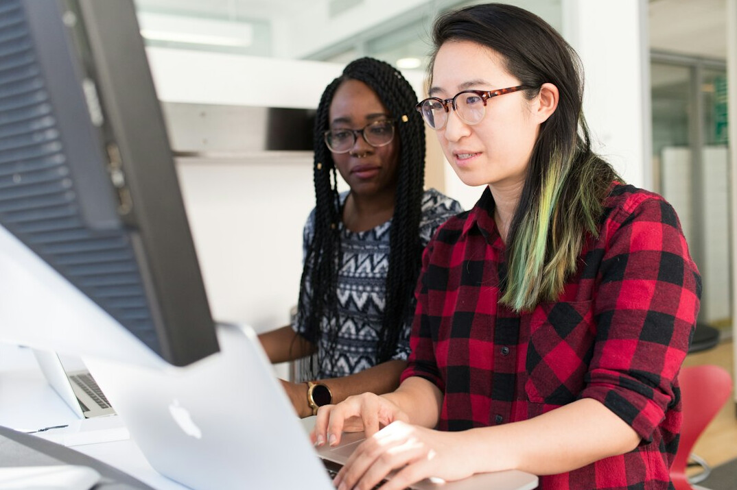diverse team working together