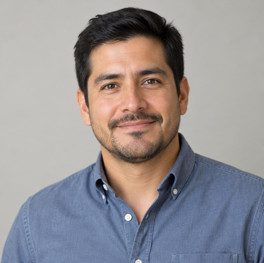 Portrait of a Mexican man with a short beard